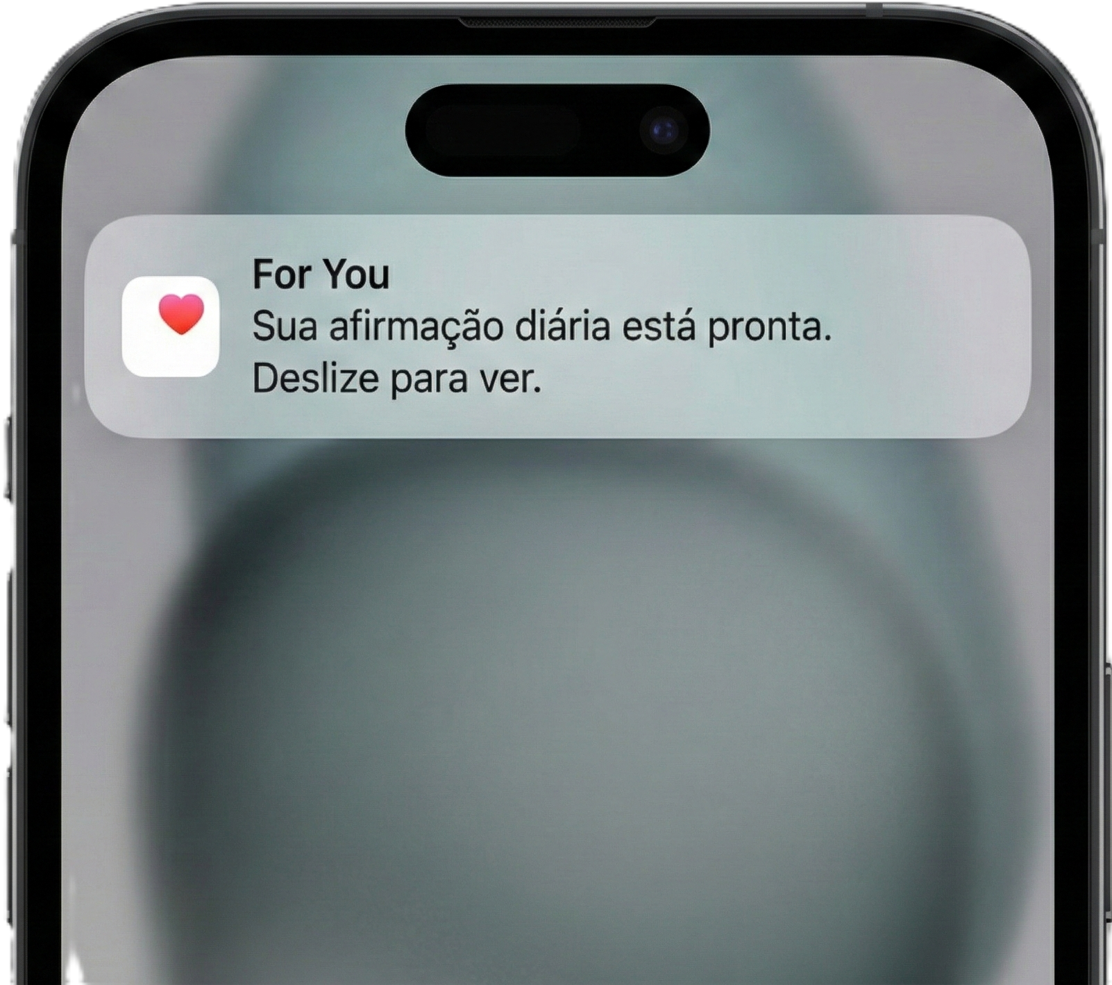 Mockup do celular exibindo notificação do App For You